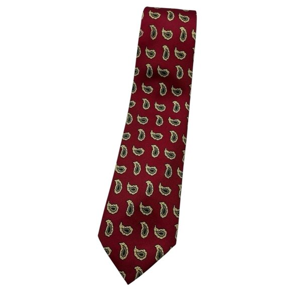 Polo Ralph Lauren Other - POLO RALPH LAUREN Men's 100% Silk Necktie LUXURY Tie Burgundy Paisley W:3.6" EUC